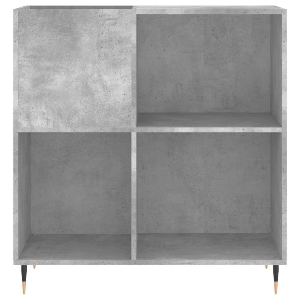 Record Cabinet Concrete Grey 84.5x38x89 cm Engineered Wood